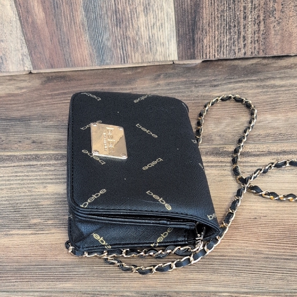 Bebe Mini Monogram Canvas Black Designer Crossbody Bag - Picture 6 of 7